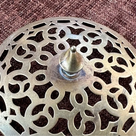 Sterling Silver Flower Arranger with Brass Screen - Picture 6 of 16